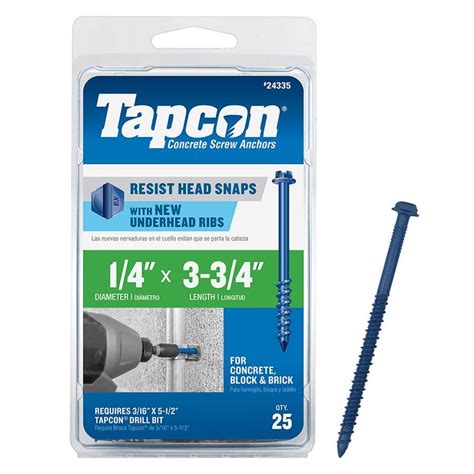 The <b>Tapcon</b> 1/4 in. . Tapcon screws lowes